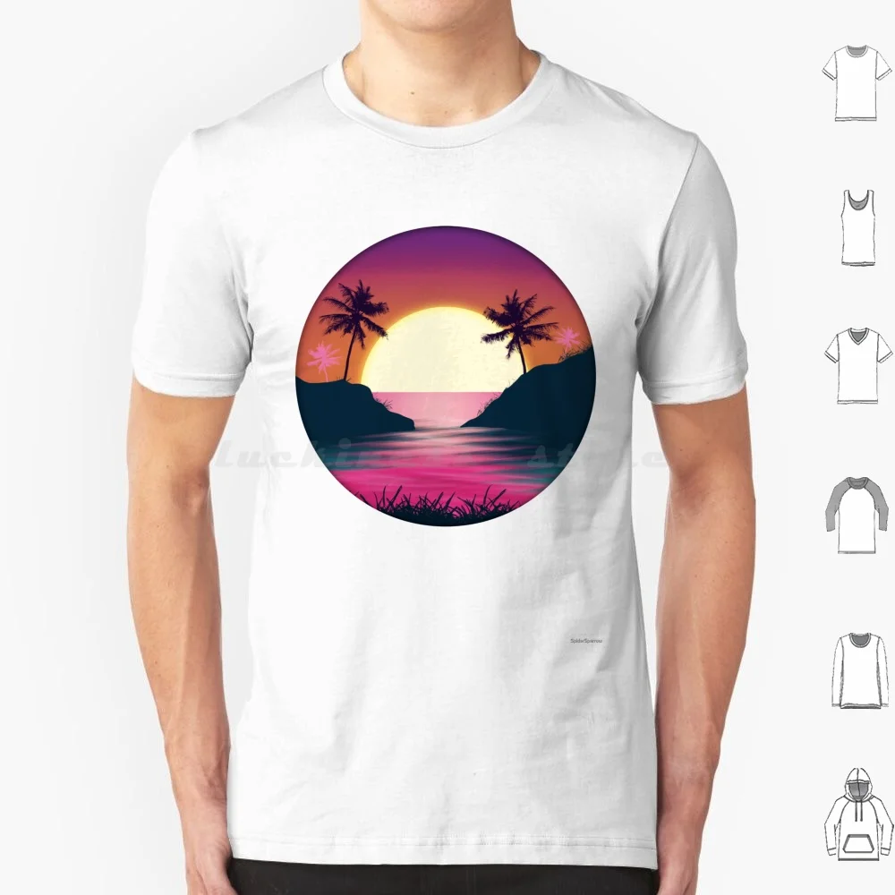 Shoreline Sunset T Shirt Cotton Men Women DIY Print Sunset Beautiful Surreal Nature