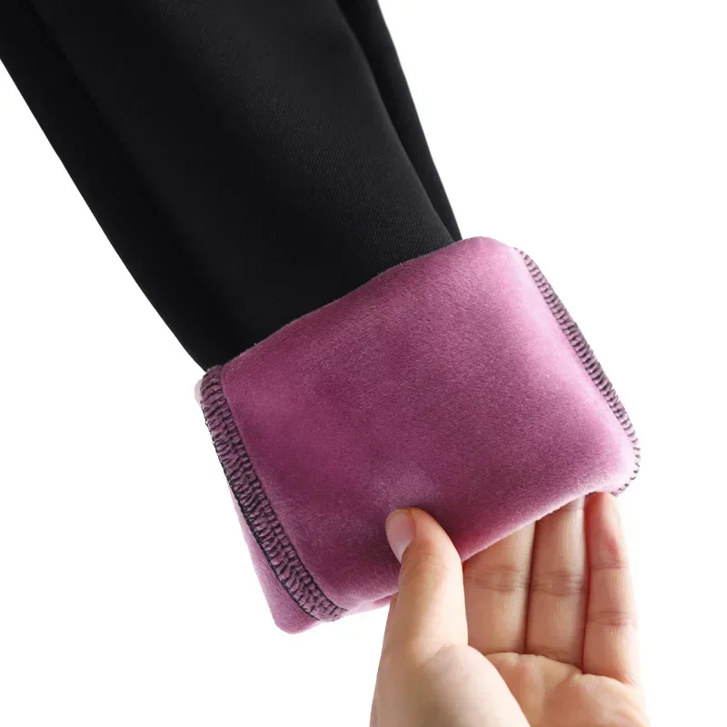 Damskie grube legginsy polarowe, damskie ciepłe spodnie ołówkowe z wysokim stanem, zimowe spodnie rozciągliwe w dużych rozmiarach