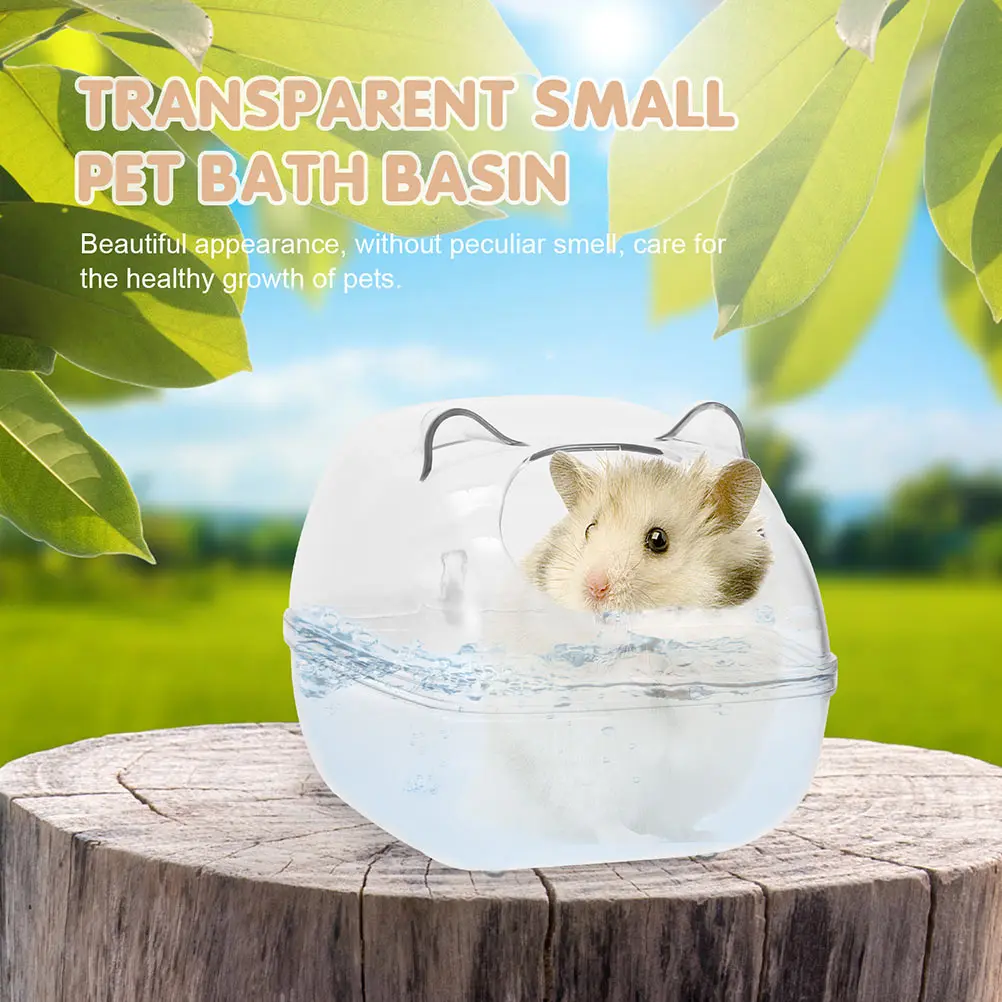 

1pc Hamster Bath Room Transparent Pet Toilet Basin Small Animal Sand Bucket Plastic Bathing Tub Easy Clean Durable