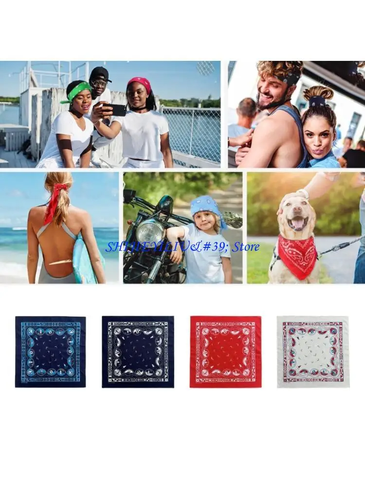 

E21F винтажный стиль хлопковый шарф, легкая дышащая модная бандана, универсальный головной платок для мужчин и женщин