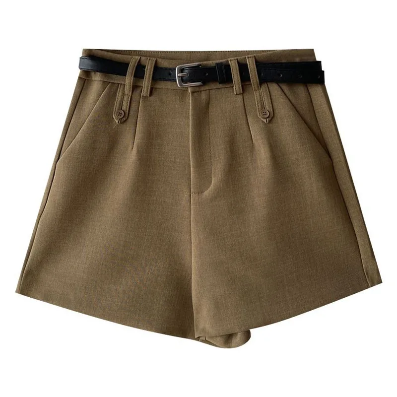 

Летний костюм, шорты, женские, новинка 2025 года, модные свободные повседневные прямые шорты, однотонные брюки трапециевидной формы, широкие женские шорты