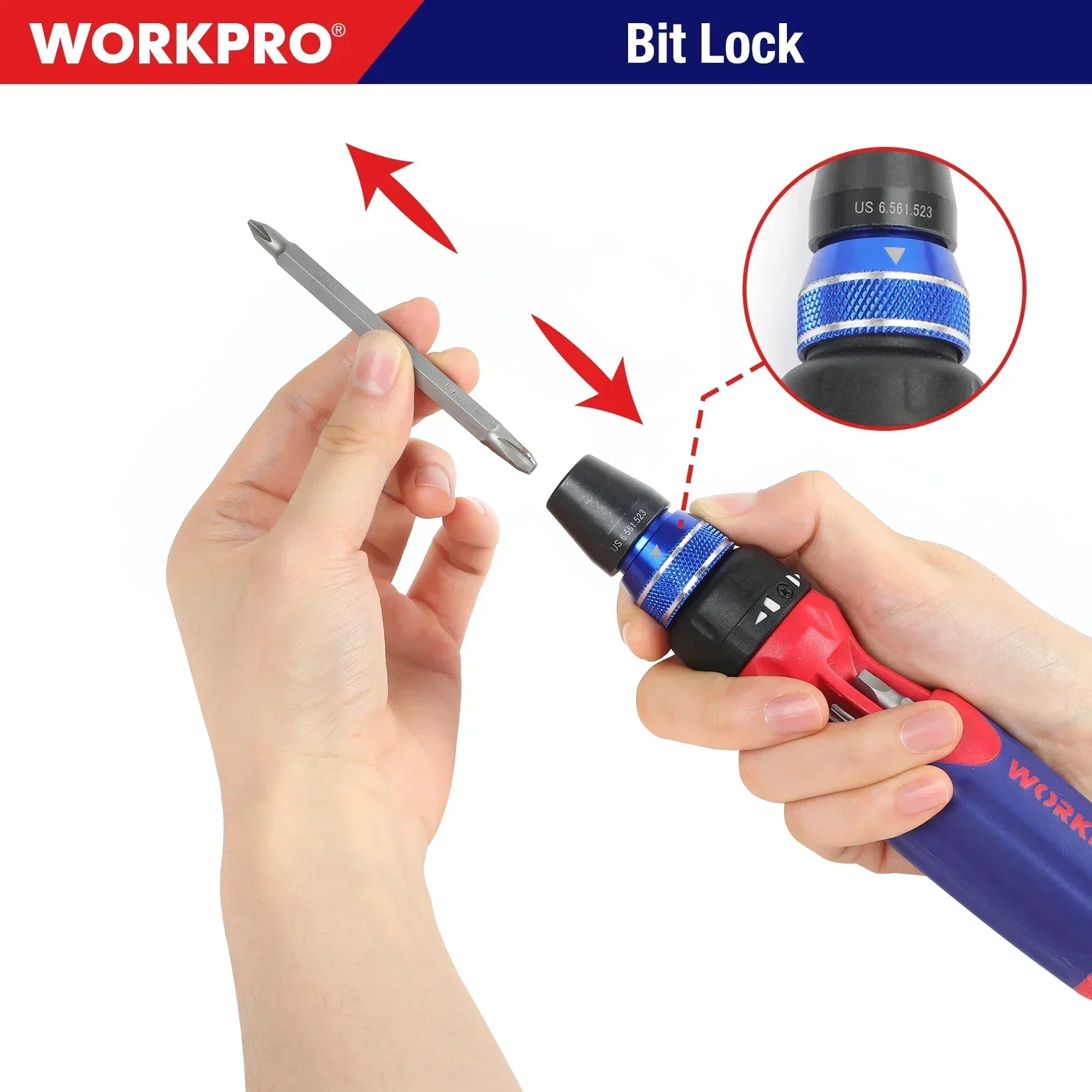 WORKPRO Ratcheting Screwdriver Set 12 in 1 Screwdriver Bit Set With Quick-load Mechanism S2 Bits Screwdriver Kit