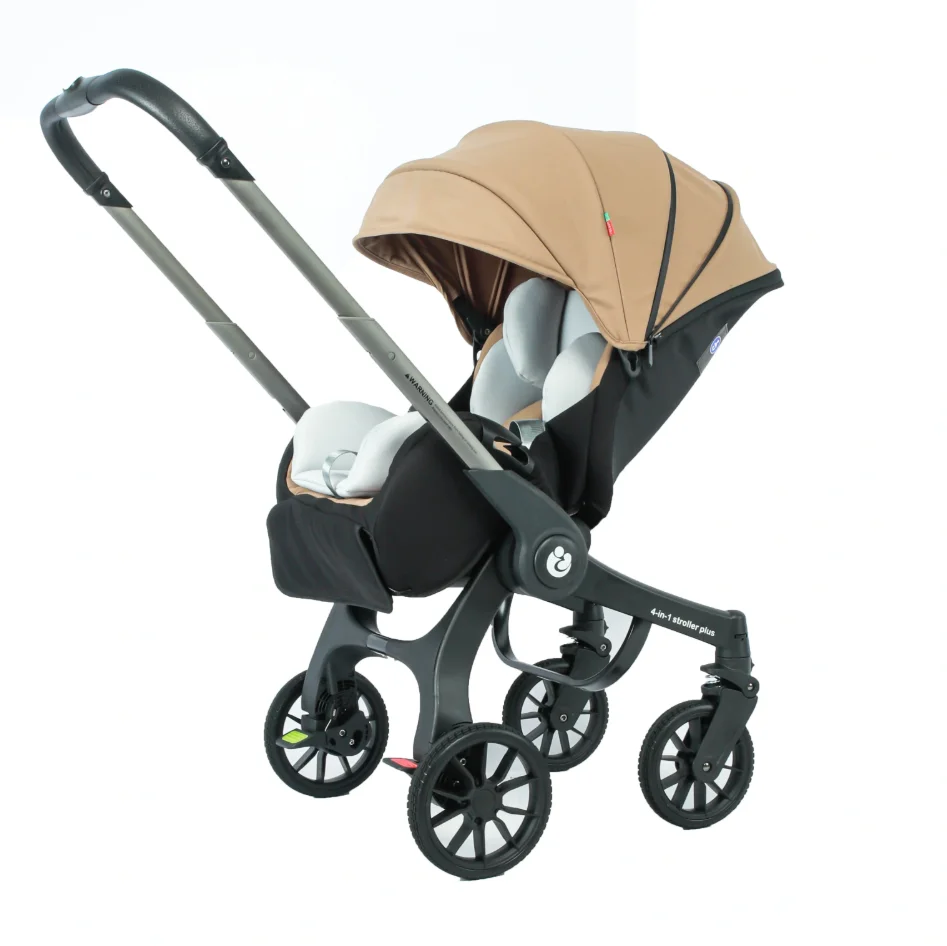 4-in-1 Multifunktionaler Kinderwagen Faltbar mit Autositz Tragbarer Babywagen EU-Lagerbestand 3-in-1 Kinderwagen
