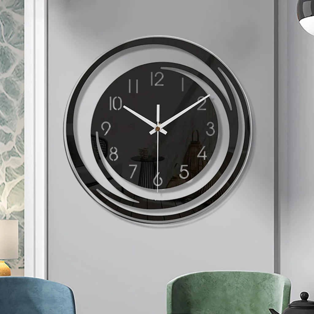 Simple Style Wall Clock Acrylic Living Room Home Decor Digital Clocks Modern Design Swinging Pendulum Bedroom Ornament