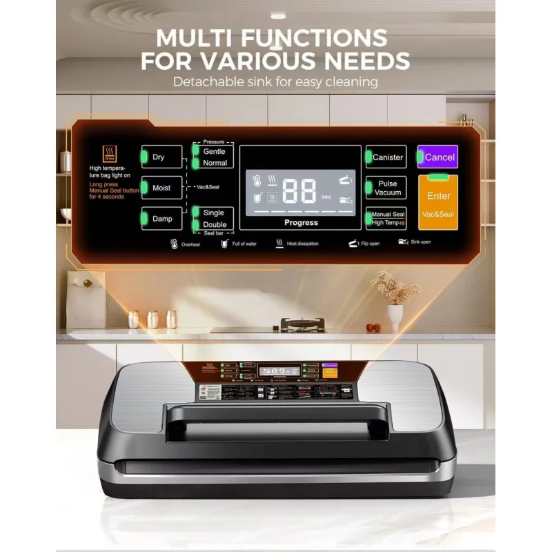 Machine de conservation des aliments domestique, scelleuse sous vide, scellage en plastique, scelleuse sèche et humide