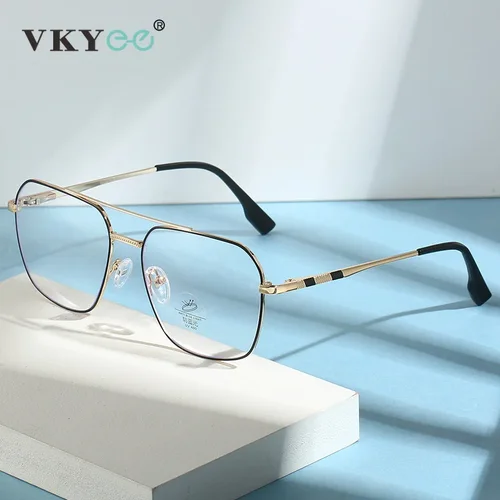 Imagen 2 del producto VICKY nuevo Metal Retro diseño Simple monturas de gafas antiluz azul monturas de moda prescripción personalizable 6905