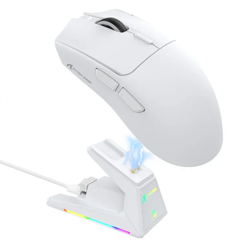 ATTACK SHARK X1 Tri-mode Wireless Gaming Mouse PAW3395PRO 40000DPI 53g Ultra Light RGB With Magnetic Charging Dock