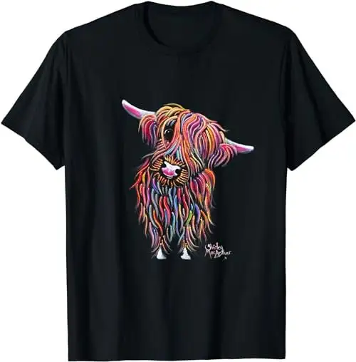 Highland Cow Print Animal ' Bolly T Shirt Sweat 52265