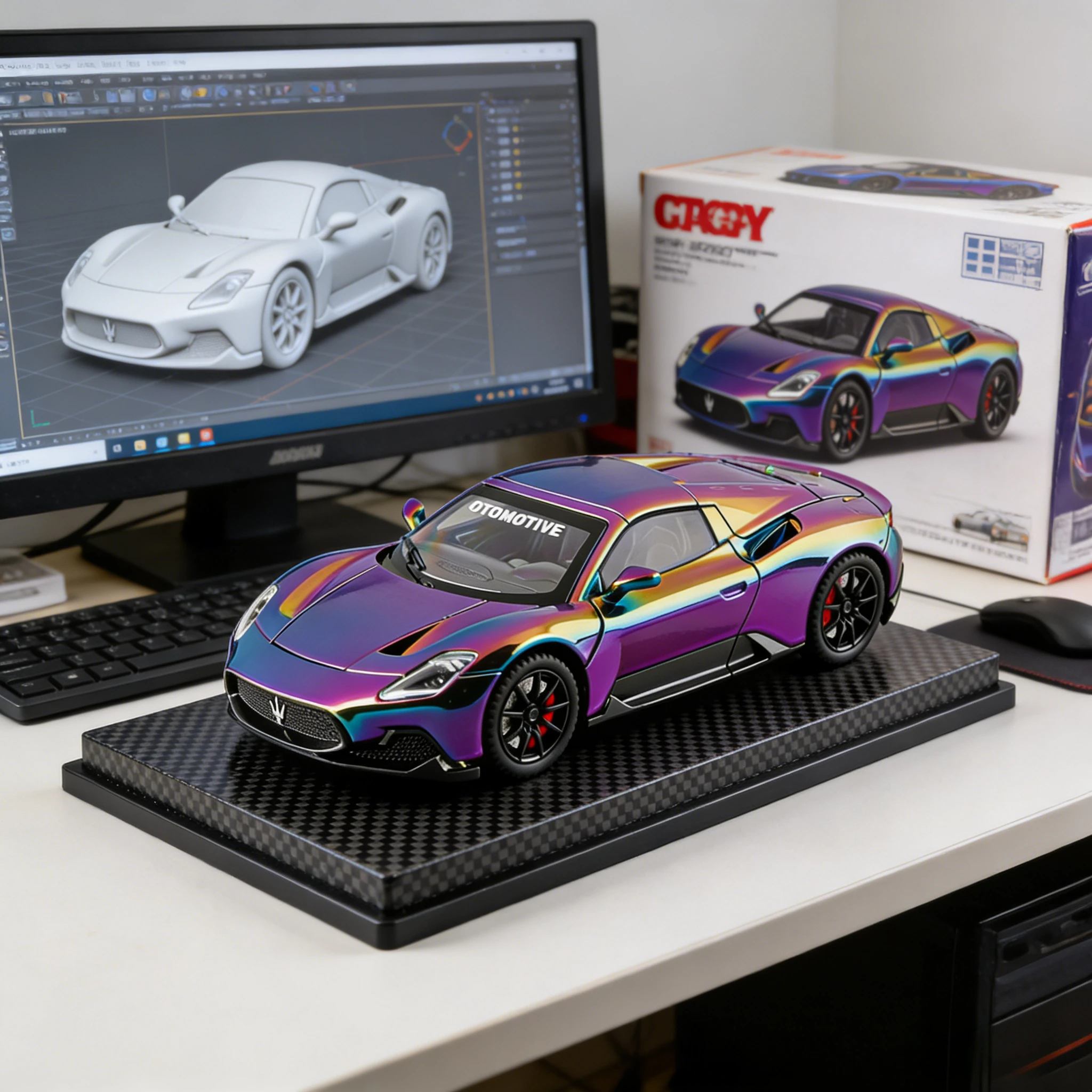 

1:24 MC20 Alloy Diecast Model Toys Car Doors Opened with Sound Light Pull Back Miniature Vechies Home Decoration