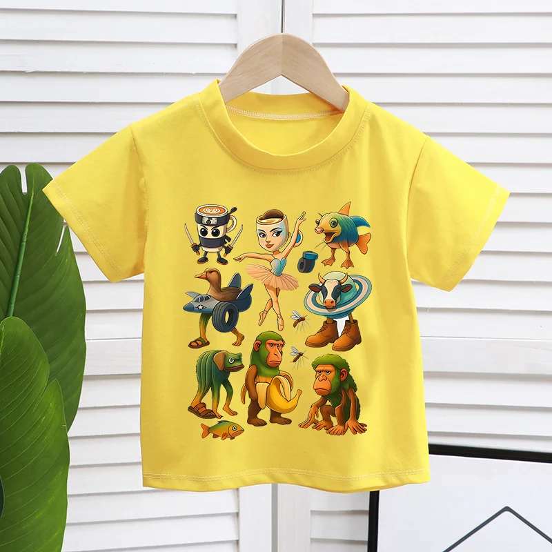 

Italian Brainrot Cotton T-shirts Cartoon Characters Top Colorful Short Sleeve Summer Shirt Clothes Movie Clothing Kid Casual Tee