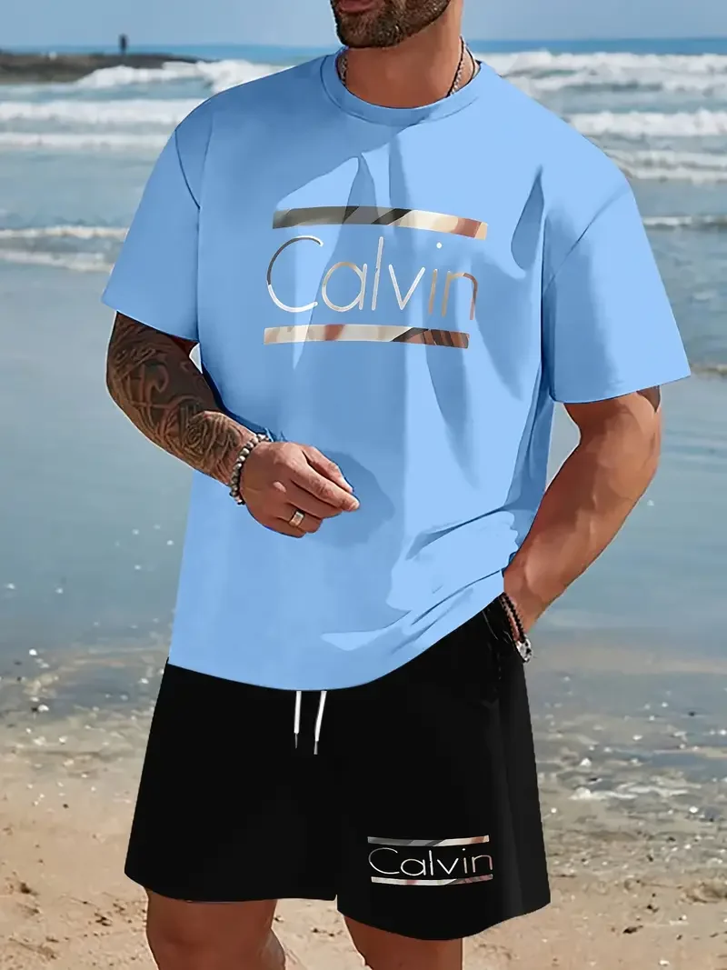 

2025-26 Summer New Hot-selling Fashion Design 3D Printing Design Comfortable Leisure Travel T-shirt/short-sleeved Shorts Set