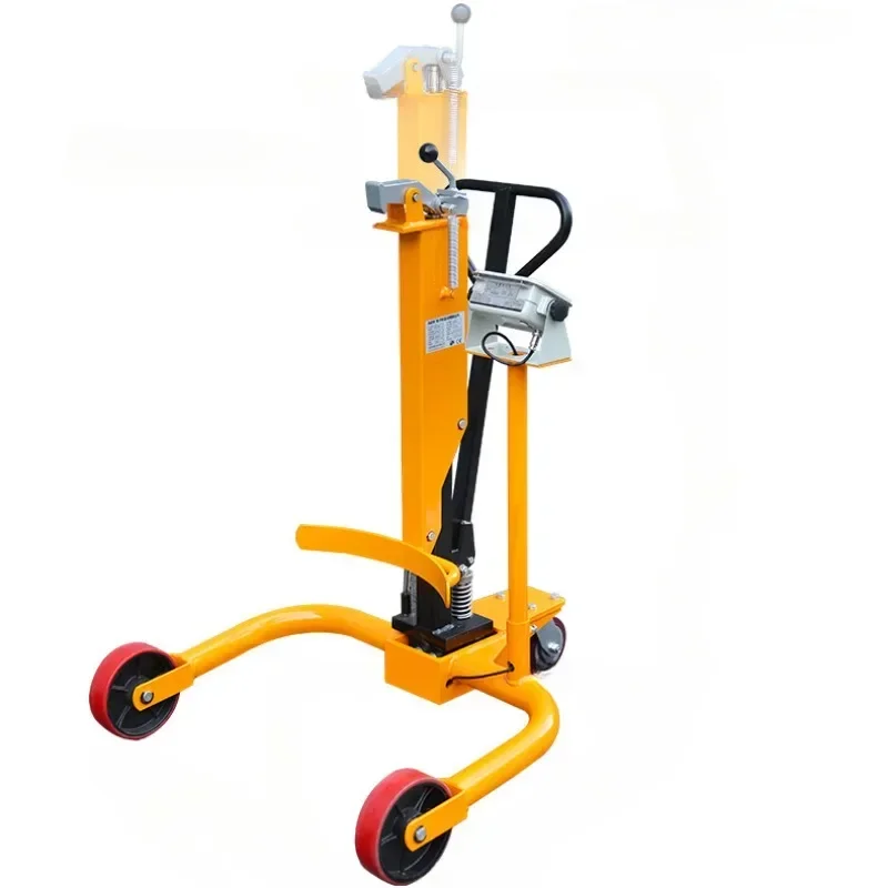 

Manual hydraulic oil barrel push loading and unloading crane truck with weighing