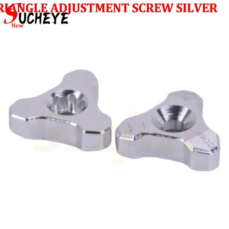 Motorcycle Silver Triangle Finger Screws Small Car Parts Adjustment Knob Manual Tighten
