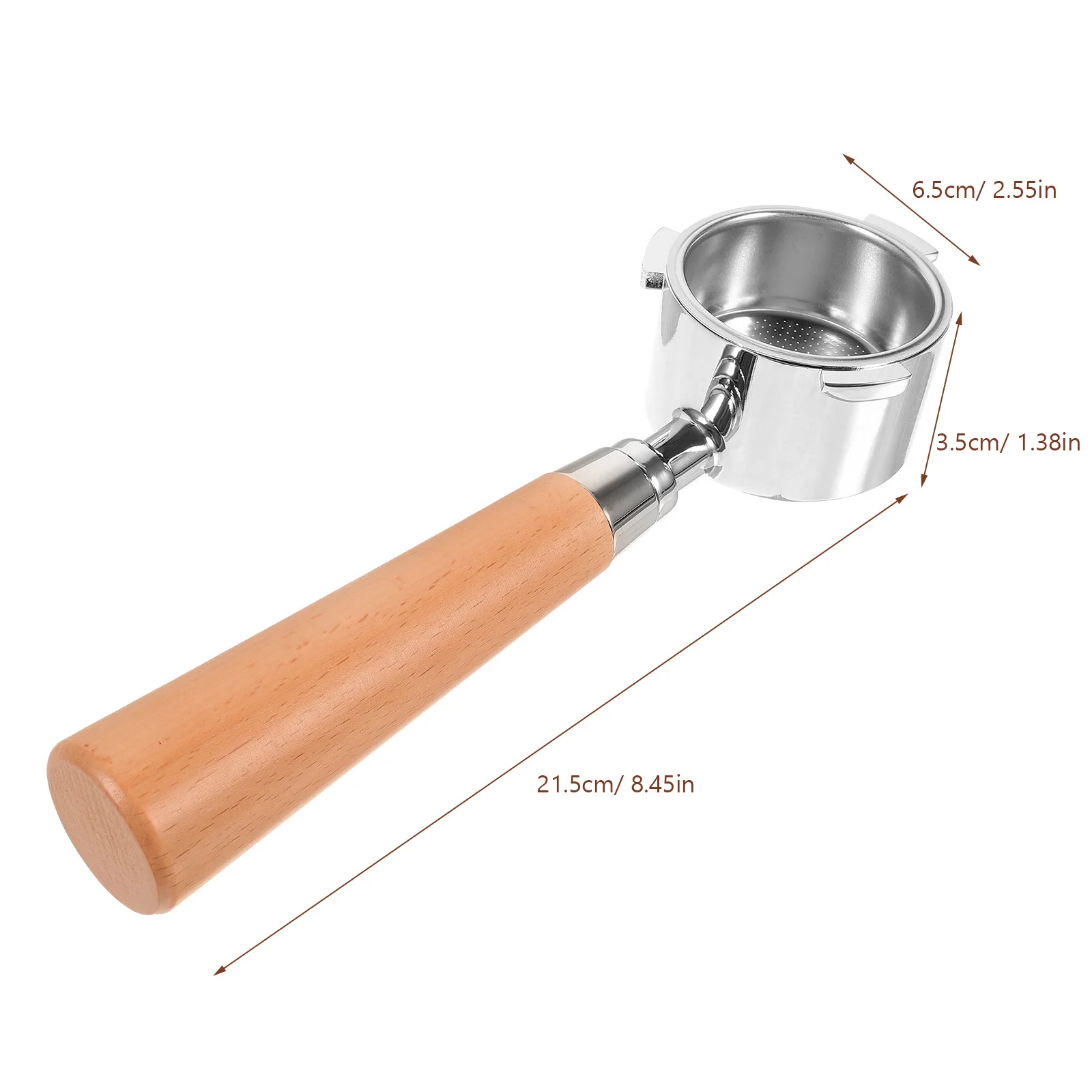 Bottomless Portafilter Wood Handle Smooth Comfortable Coffee Machine Accessories Espresso Filter Replacement Coffee Filter