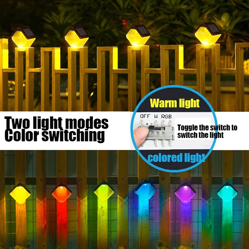 

1/2/4 Pcs IP65 Waterproof ABS PC Material White Warm Light LED Outdoor Courtyard Solar Colorful Ice Brick Chandelier Decoration