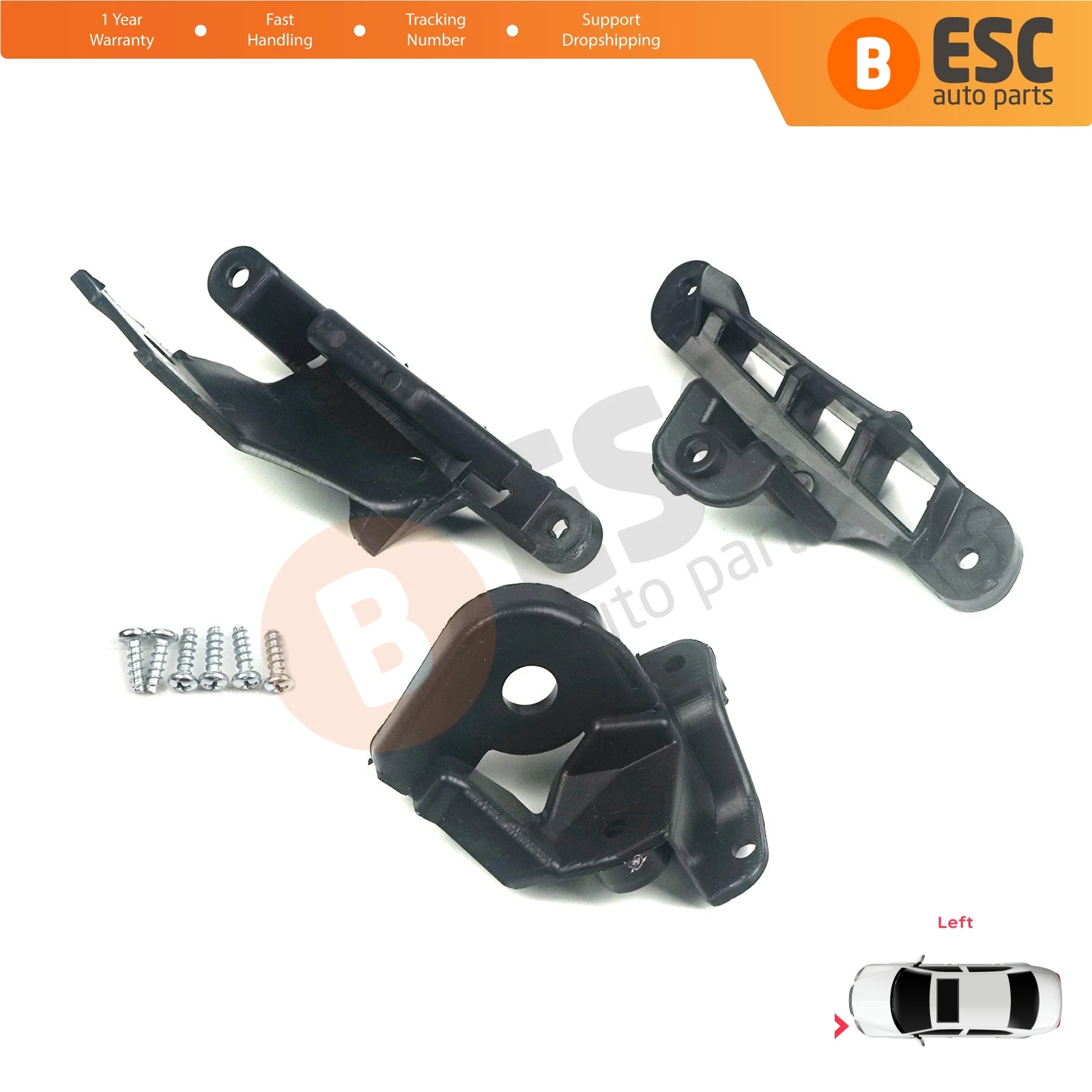 EHL512 Headlight Headlamp Repair Mount Bracket Clips Kit Left for Peugeot 308 MK1 2007-2013 Sedan HB SW CC RCZ 408 T7 6212E3