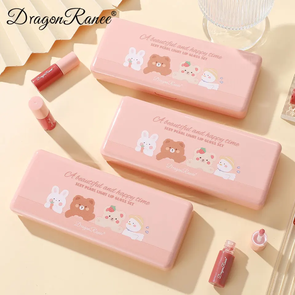 Set of 10 Shimmering Lip Glosses, Easy-To-Apply Lip Glaze, Non