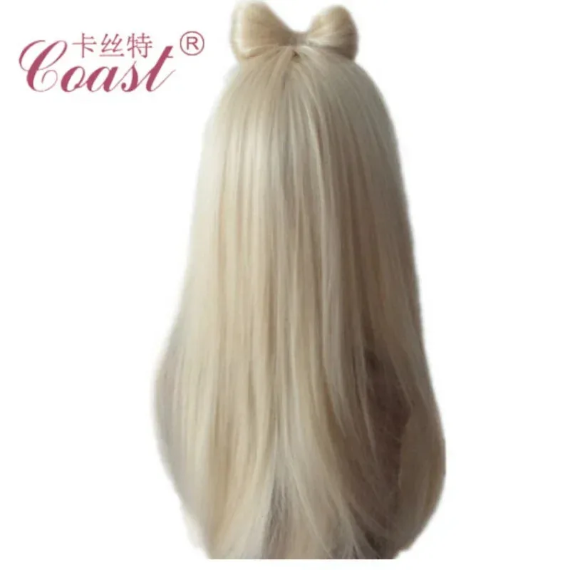 

Cosplaygaga Same Style White Bow Wig Long Straight Hair Fashion Popular European and American Style Wig Performance Wig NFDH2025