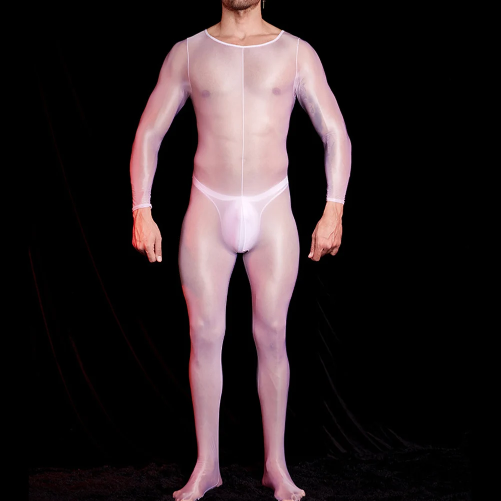 

Men Sexy Lingerie Bodystocking Long Sleeve Jumpsuits Crotchless Bodysuit Underwear Full Body Elastic Leotard Sleeping Romper