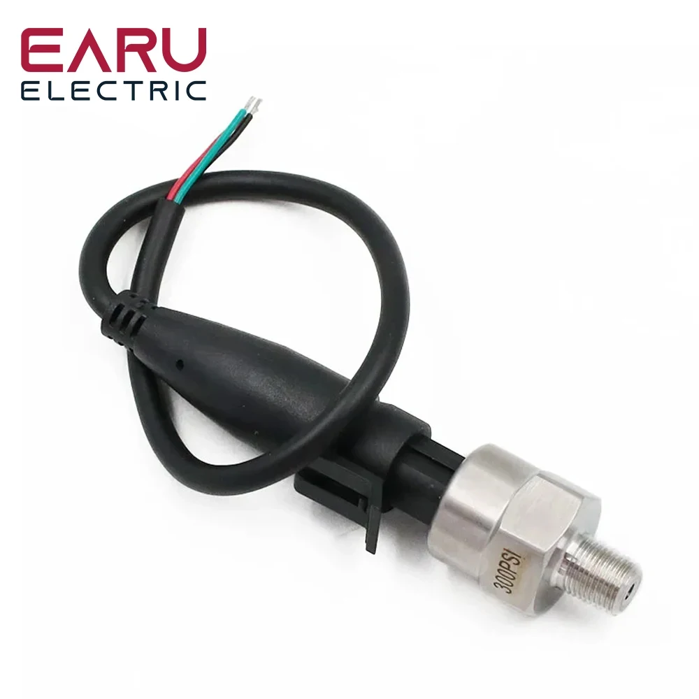 DC 5V 1/8NPT Pressure Sensor Transducer Arduino Stainless Steel Oil Air Water Fuel Gas Transmitter 30psi 100psi 200psi 500psi