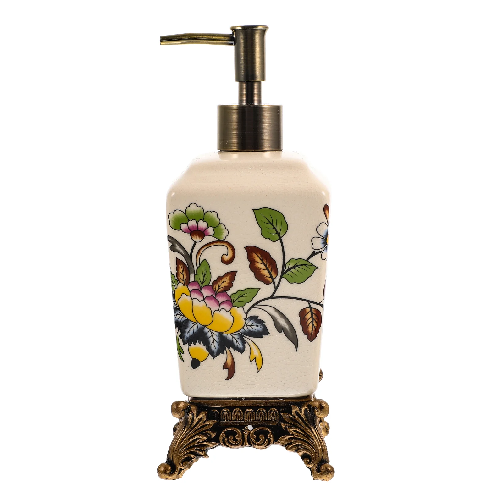 

Printing Vintage Lotion Bottle Hand Soap Dispenser Bubble Ceramics Resin Press Type Shampoo Empty Container