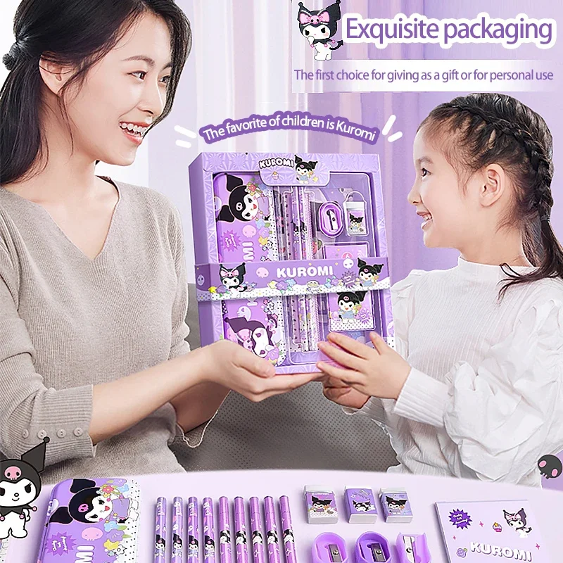 

Набор канцелярских принадлежностей Sanrio Kuromi Cinnamoroll Melody, подарочная коробка, ластик для карандашей, коробка для канцелярских принадлежностей, детские школьные принадлежности, канцелярские подарки