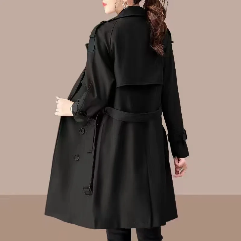 Spring Autumn Trench Coat Women 2024 New Korean Mid Long High-End Temperament Fashion Overcoat Windbreaker Female Outerwear