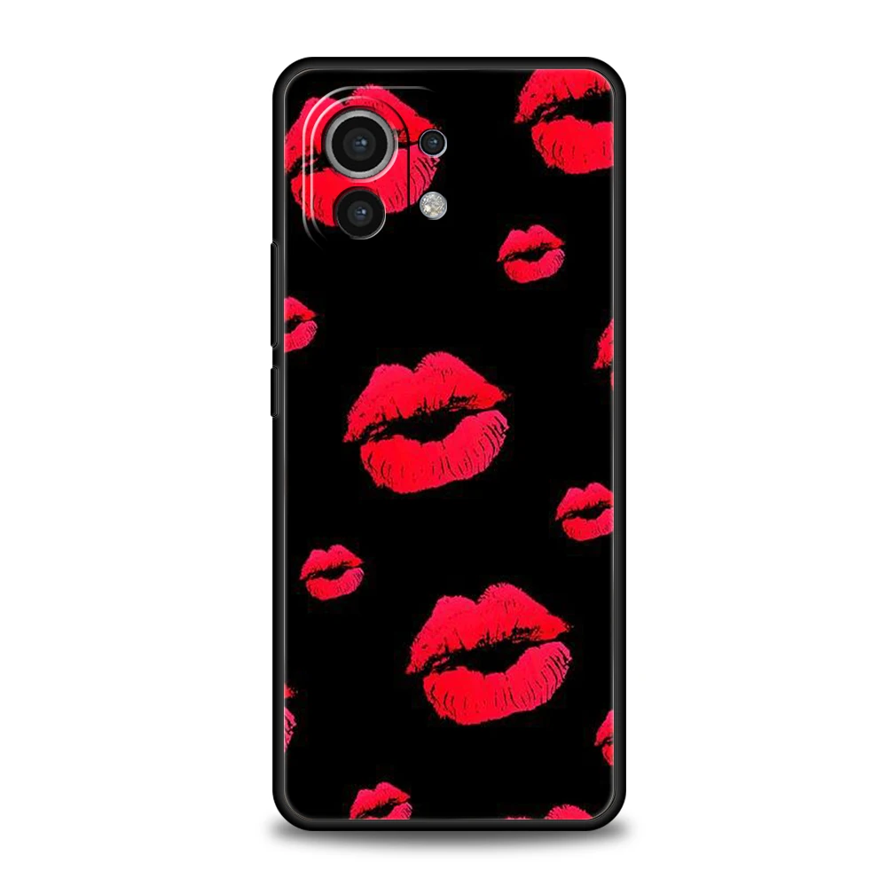 Ins Lips Love Phone Case Cover for Xiaomi Mi 15 14 13 12 11 Ultra 14T 13T 12T 11T 10T Pro Lite 5G Shockproof Silicone Capas Bags