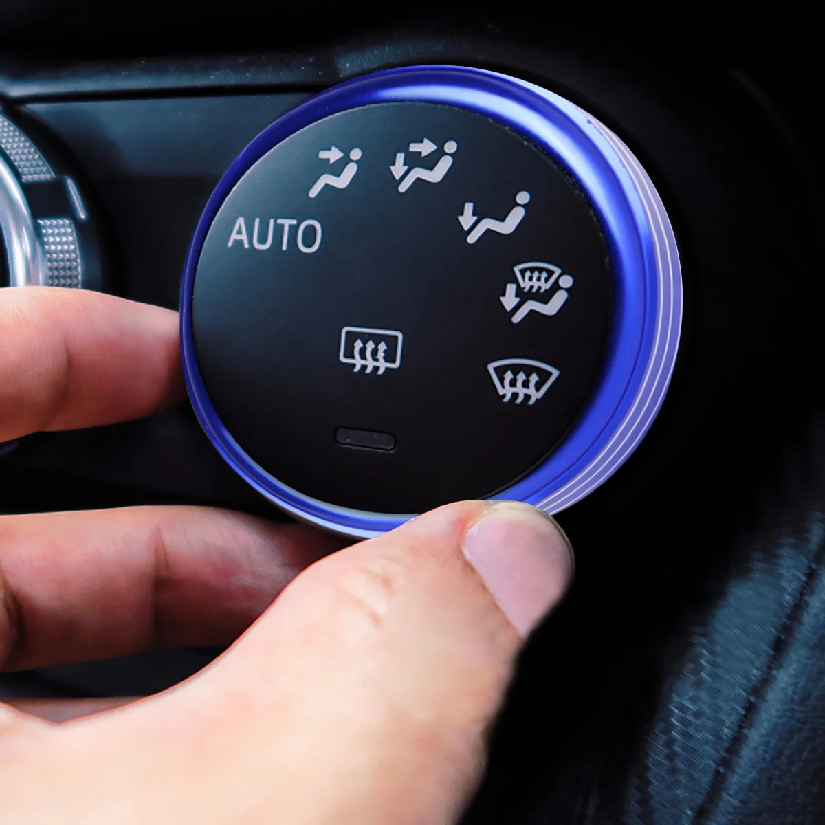 

3Pcs Air Condition Button Ring Covers Durable Aluminum Alloy Stylish Car Interior Decoration Air Condition Button Covers