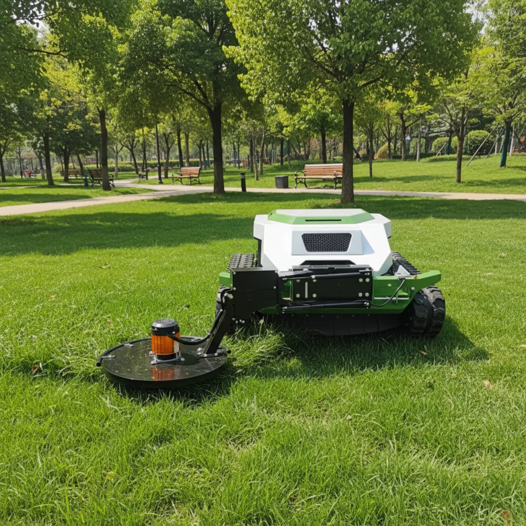 

Customize 2026 Hot Sale Crawler Type RC Remote Control Lawn Mower For Home Garden Grass Trimming