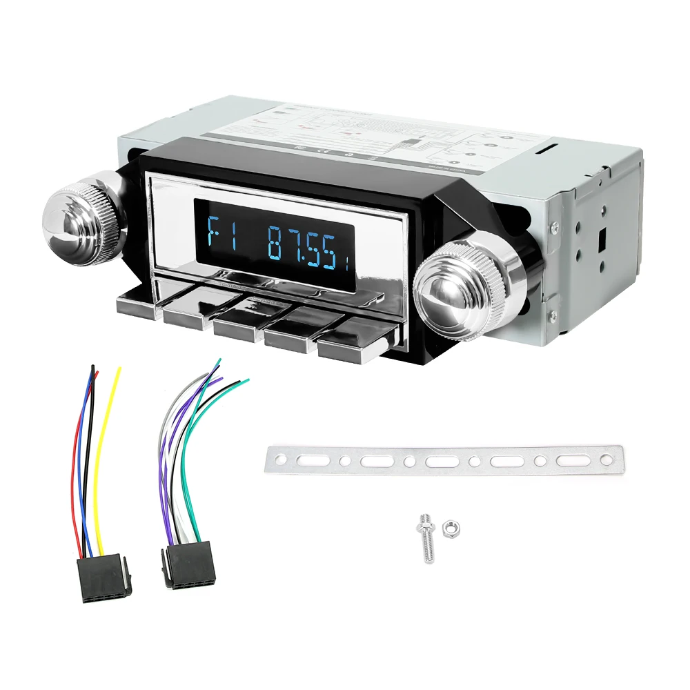 1DIN Retro autoradio vintage MP3-speler FM AM RDS Bluetooth voor Ford F-serie Ranchero Bronco Mustang Galaxie Falcon Thunderbird