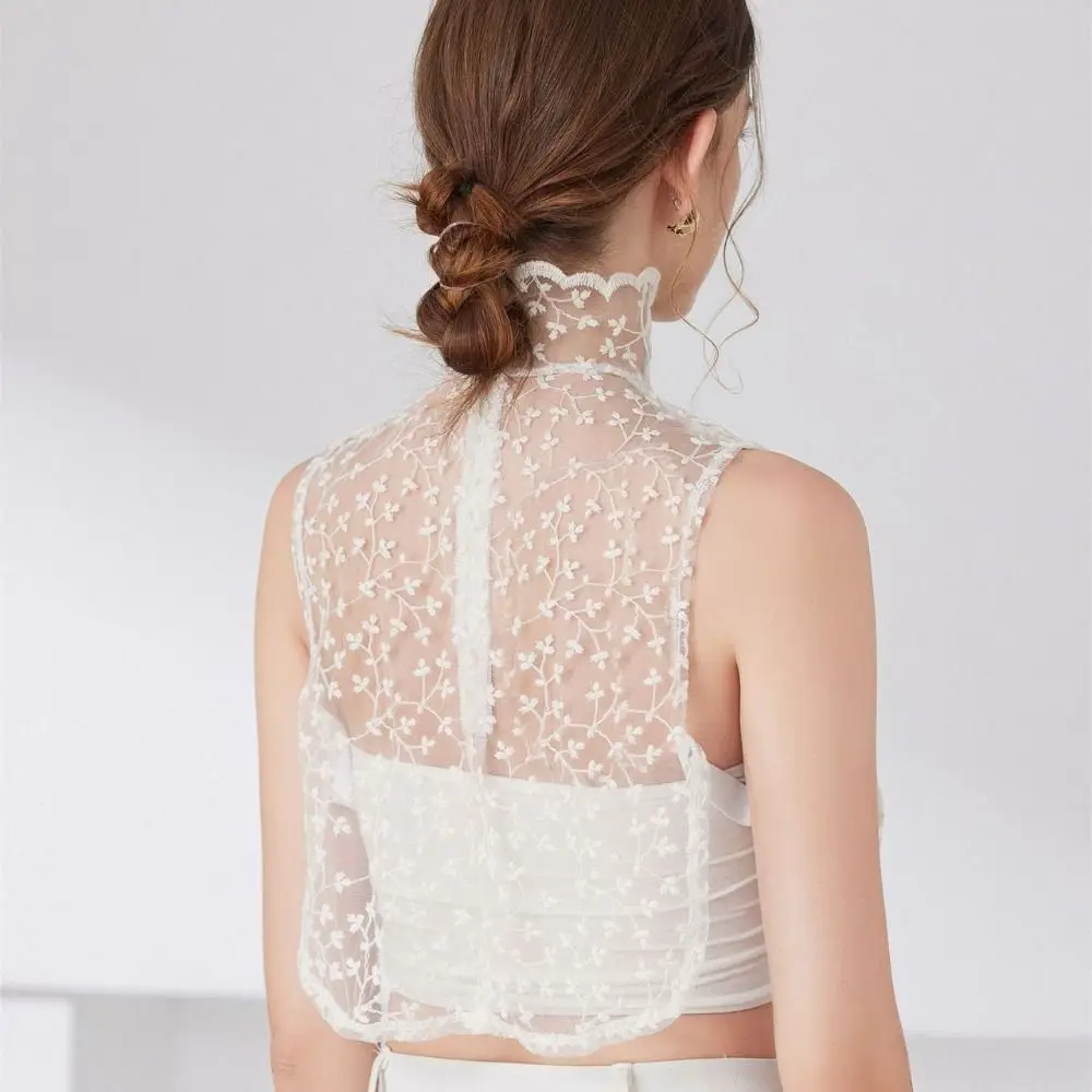 

Съемный кружевной съемный воротник с лацканами и высоким воротом, искусственный воротник, полый накладной воротник для взрослых женщин, модный аксессуар, формальный