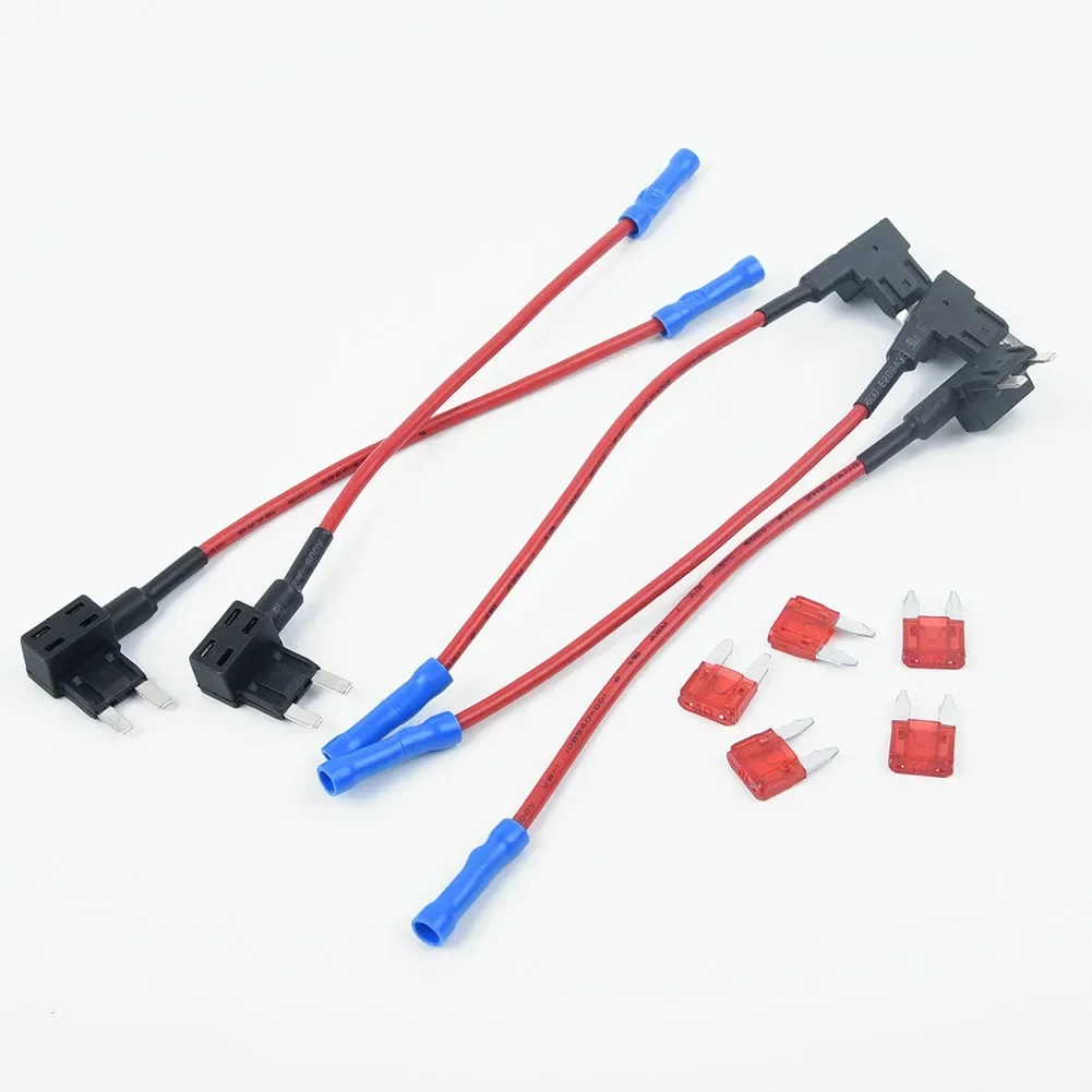 5Pcs Add A Circuit Mini Blade Insert Fuse Splice Holder Piggy Back Fuse Tap Replacement Parts Mini Standard ATM Blade Fuse