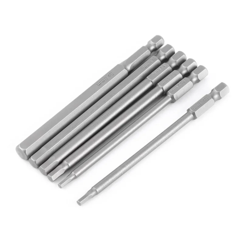 

6pcs 100mm Magnetic Screwdriver Bit Set Hexagon Head Tool Bit With 1/4" Hex Shank