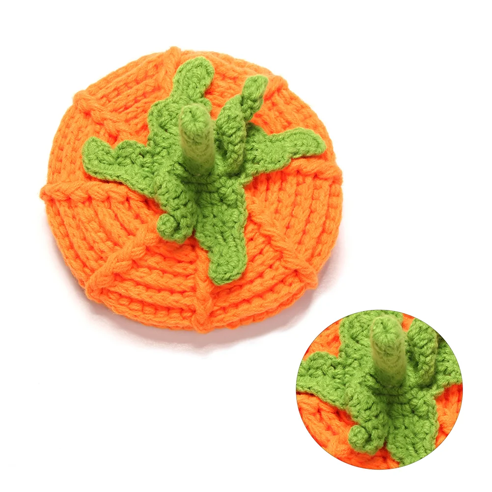 Halloween Gifts Children Hat Pumpkin Handmade Knitting Hat Fall Winter for Boy Girl (Orange) kids hat