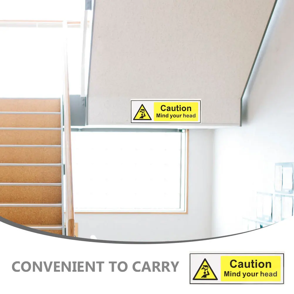 3pcs Low Clearance Sign Self Adhesive Warning Decal Watch Your Head Sticker For Safety Label Wall Decor Traffic Safety Signs