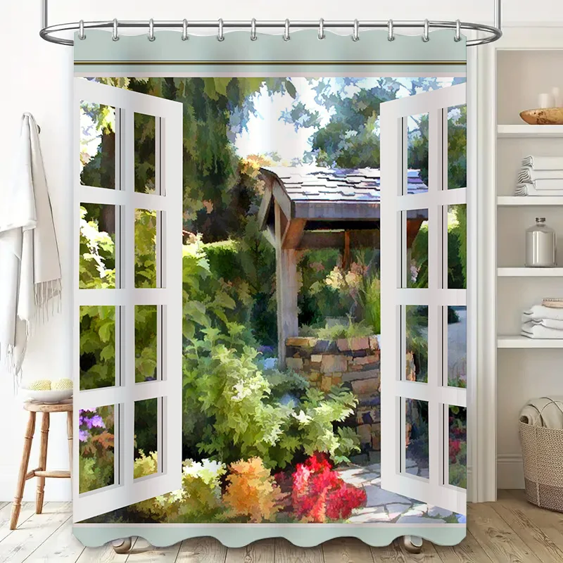 Window Openers: Aesthetic Home Decor Wall Stickers for Living Room, Bedroom or Bathroom 3D Garden View Design Removable Vinyl Ar