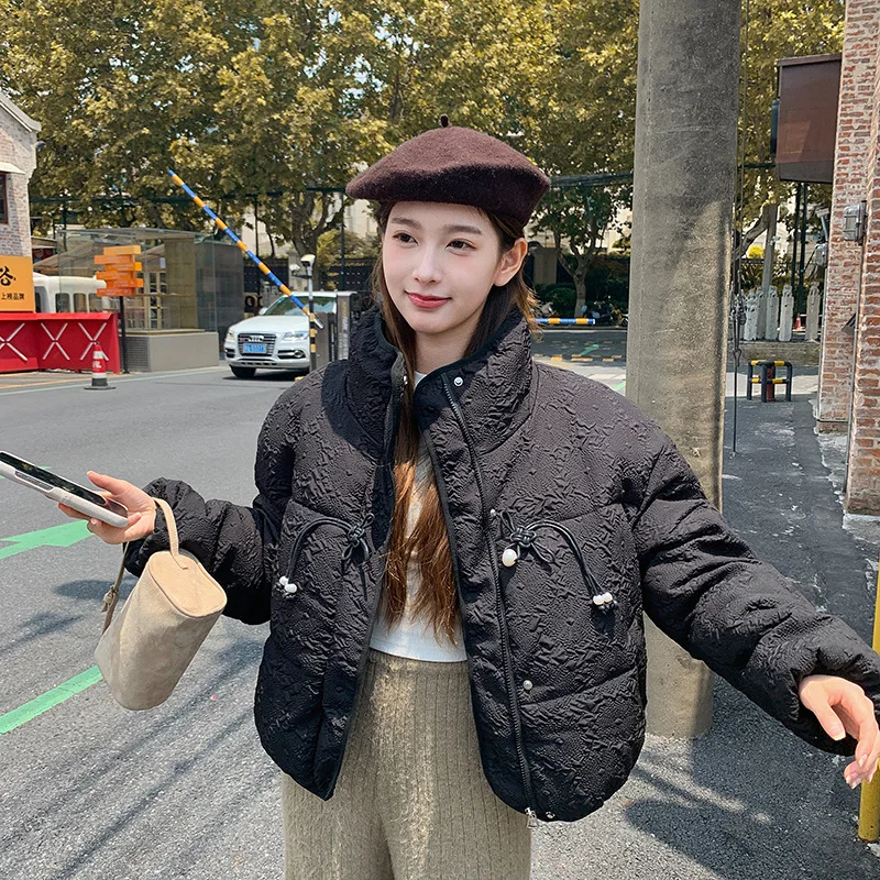 Sweet Women's Fall Winter Cotton Clothes Pearl Button New Chinese Niche Design Sense Simple Comfortable Leisure Soft Fashion