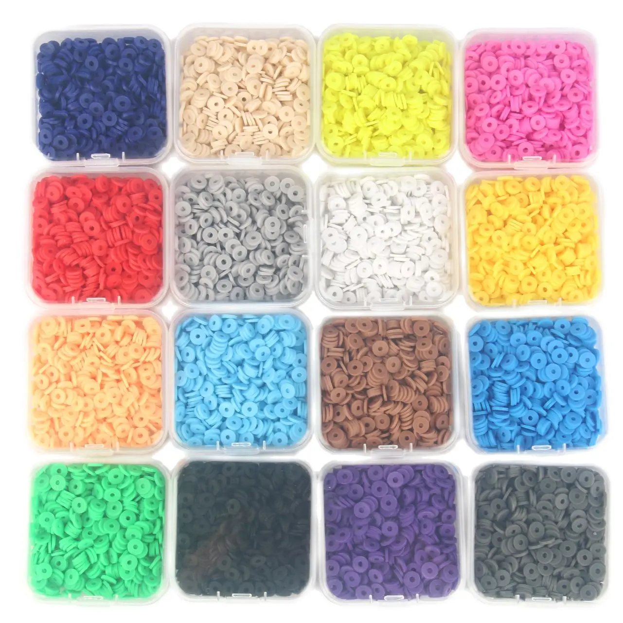 500 Teile/schachtel 6mm Recycelbare Polymer Clay Disc Lose Charms Perlen Boho 34 Farben Armband Handgemachte Spacer Perlen für Schmuck Machen – Detail 6