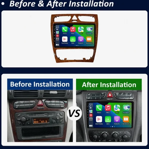 Imagen 2 del producto Radio de coche Android 15 para Mercedes Benz Clase C W203 C200 C320 C350 CLK W209 2002 - 2005 reproductor Multimedia estéreo de coche sin DVD