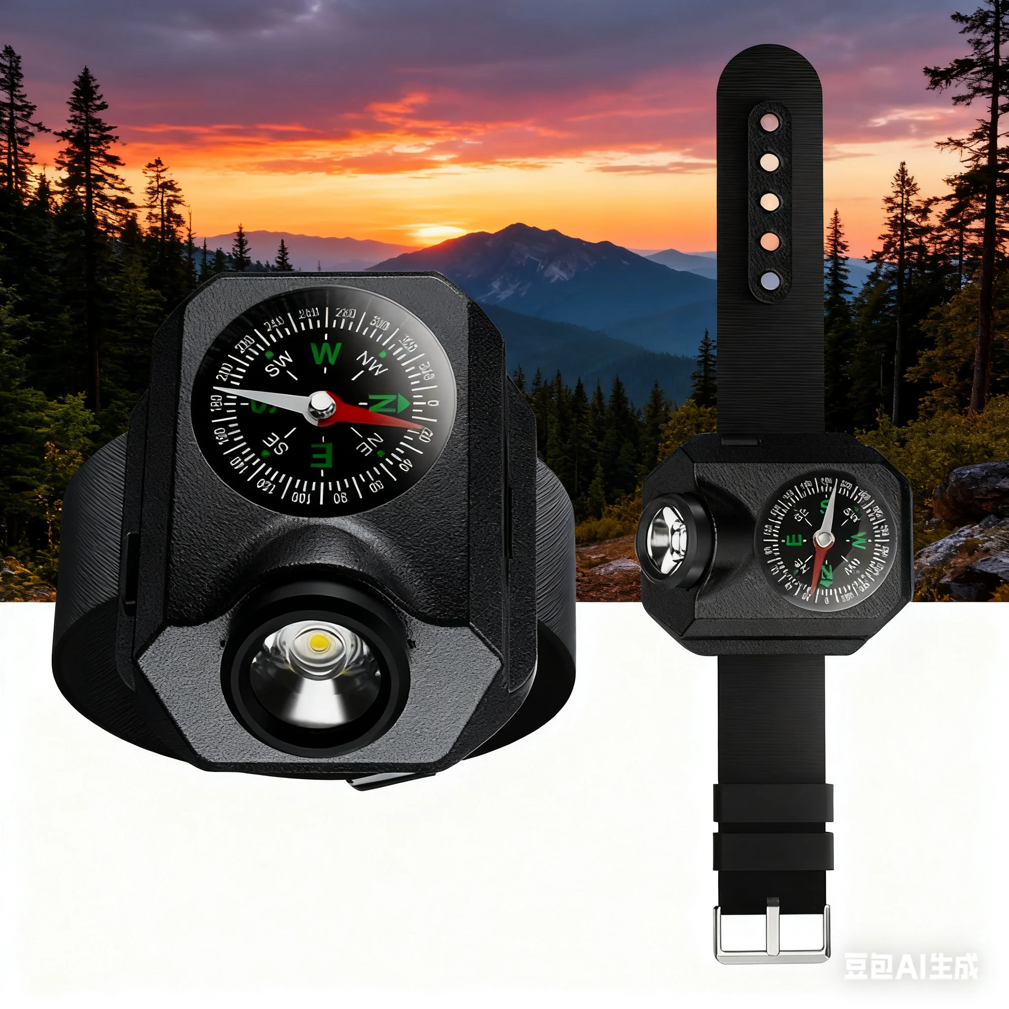 

1 Pc Hiking Watch Light LED Running Wrist Lamp Built-in For Compass For Wilderness Survival Climbing Exploration Tool