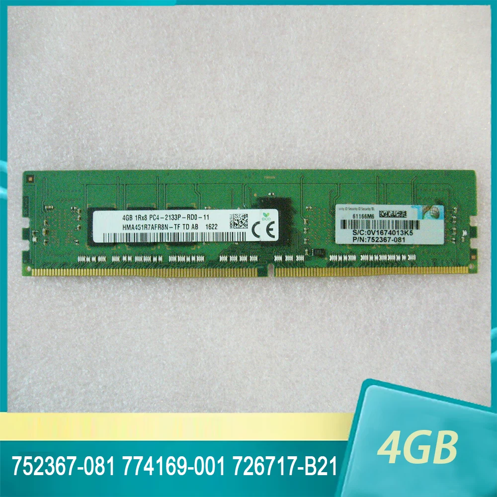 Memoria de servidor REG para HP 752367, 081, 774169, 001, 726717-B21, 4GB, DDR4, 2133, PC4-2133P