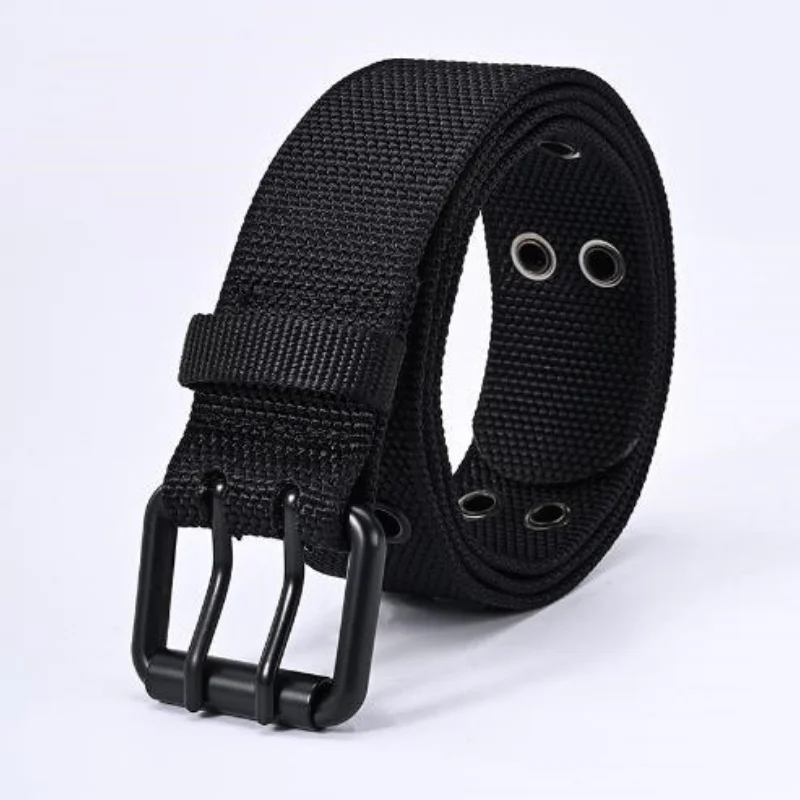 Cinto Masculino Respirável de Nylon Macio, Cinto Esportivo Durável para Uso Diário ao Ar Livre com Fivela Clássica de Metal