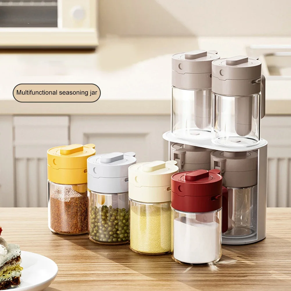 

Compact Seasoning Storage Gray Seasoning Box Clear Visibility Design Space-saving Design Various Colors Available