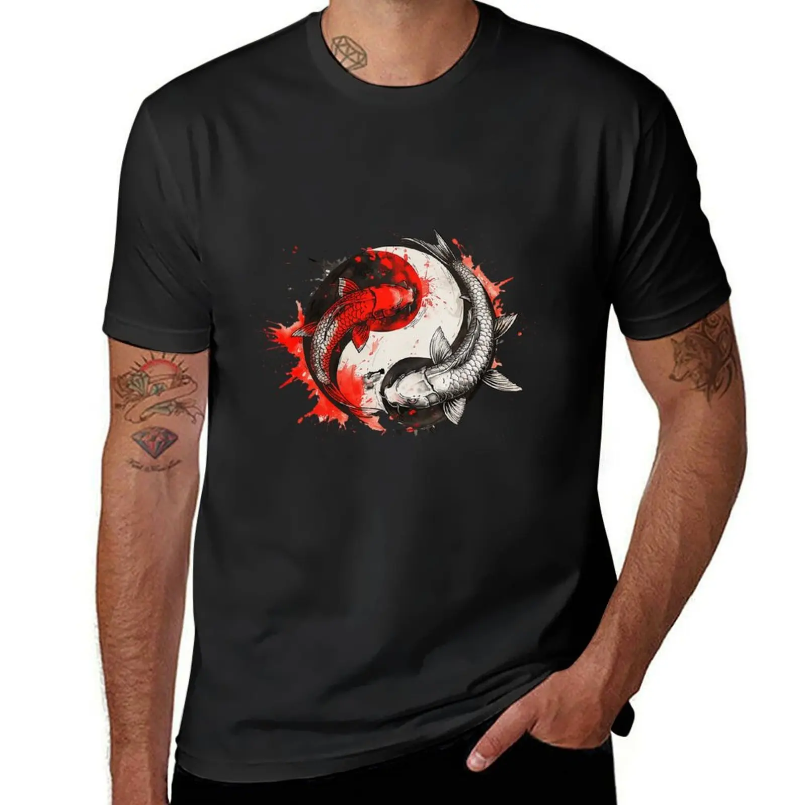 Yin and Yang - CARP T-Shirt new edition kawaii clothes tops sports fans black t-shirts for men