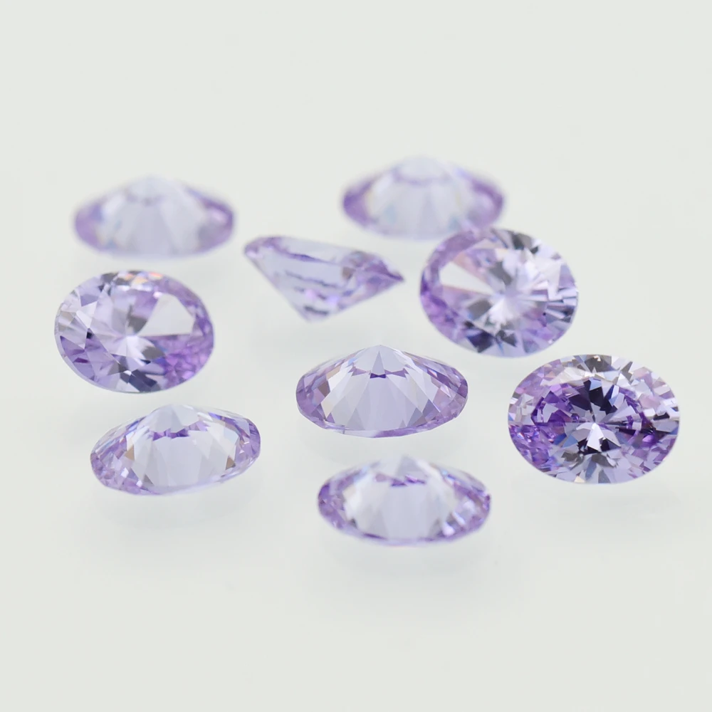 Oval Shape Cut Size 2x3~18x25mm 5A Lavender CZ Stone Synthetic Gems Loose Cubic Zirconia For Jewelry Wholesale DIY for Jewelry