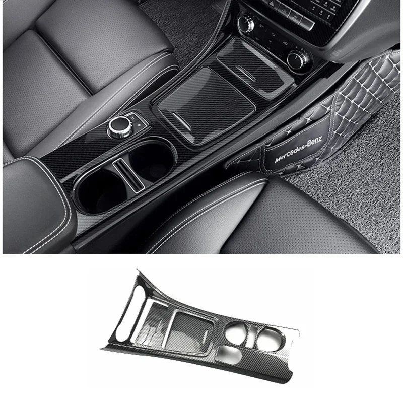 

For Mercedes Benz A GLA CLA Class W176 X156 C117 Car Center Control Panel Cigarette Lighter/Storage Box Carbon Fiber Cover Trim