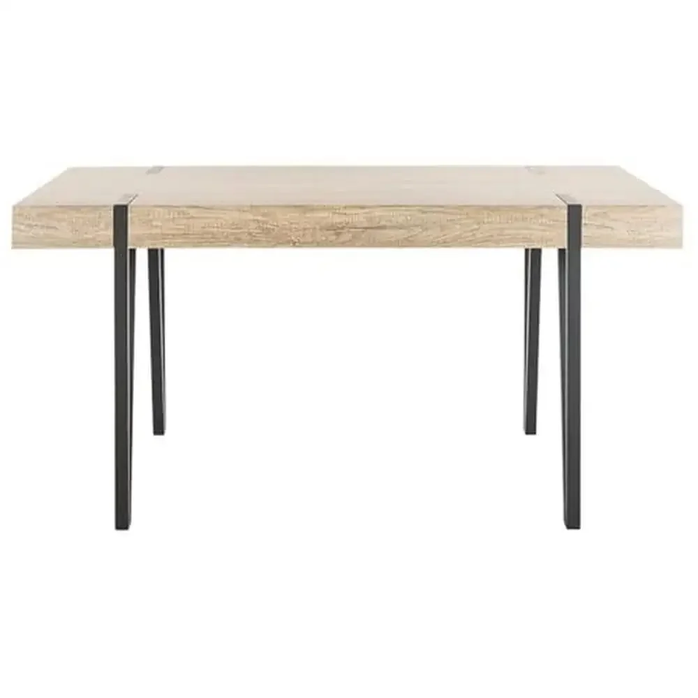 Mesa de jantar industrial rústica MDF Canyon Acabamento cinza feito em madeira de ferro retangular 35,4"P x 59,1"L x 29,5"H 100lbs de capacidade