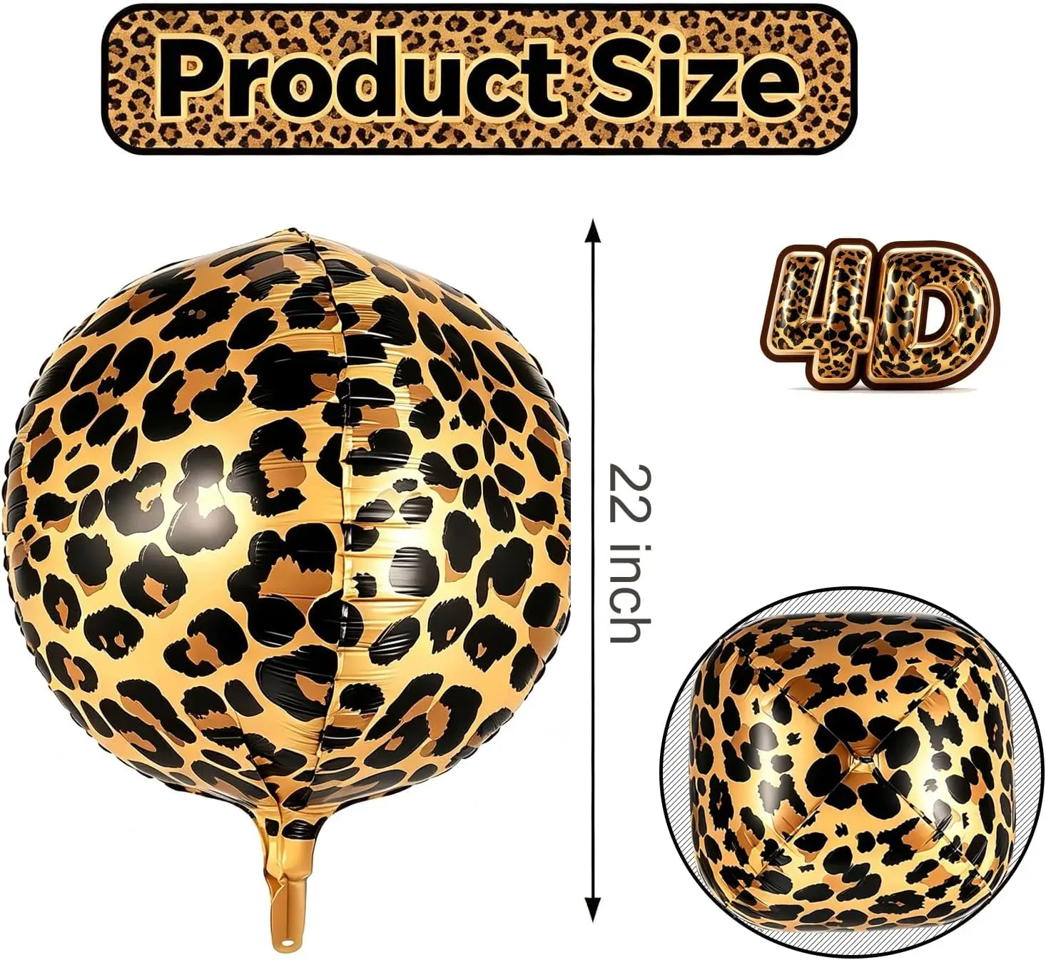 22 Inch 4D Large Cheetah Print Balloons,10 Pcs Animal Balloon For Birthday