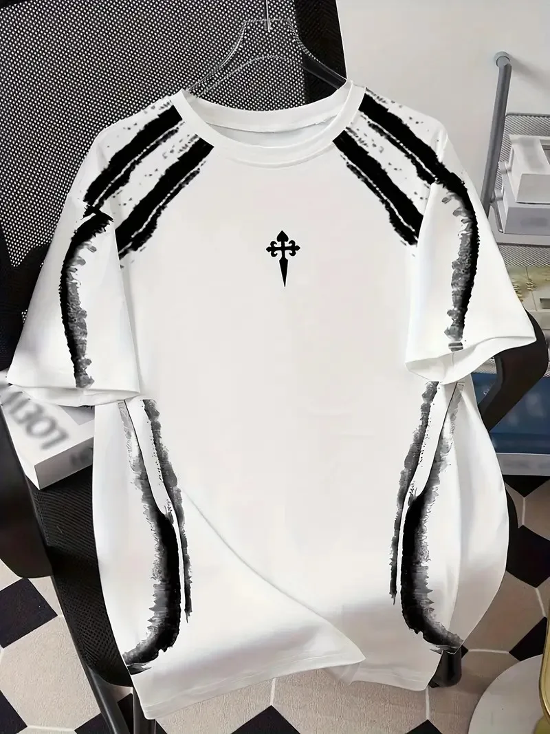 Das neue Herren-T-Shirt für den Sommer 2025, verfügt über Street-Fashion, lässig, bequem, atmungsaktiv und 3D-Musterdruck